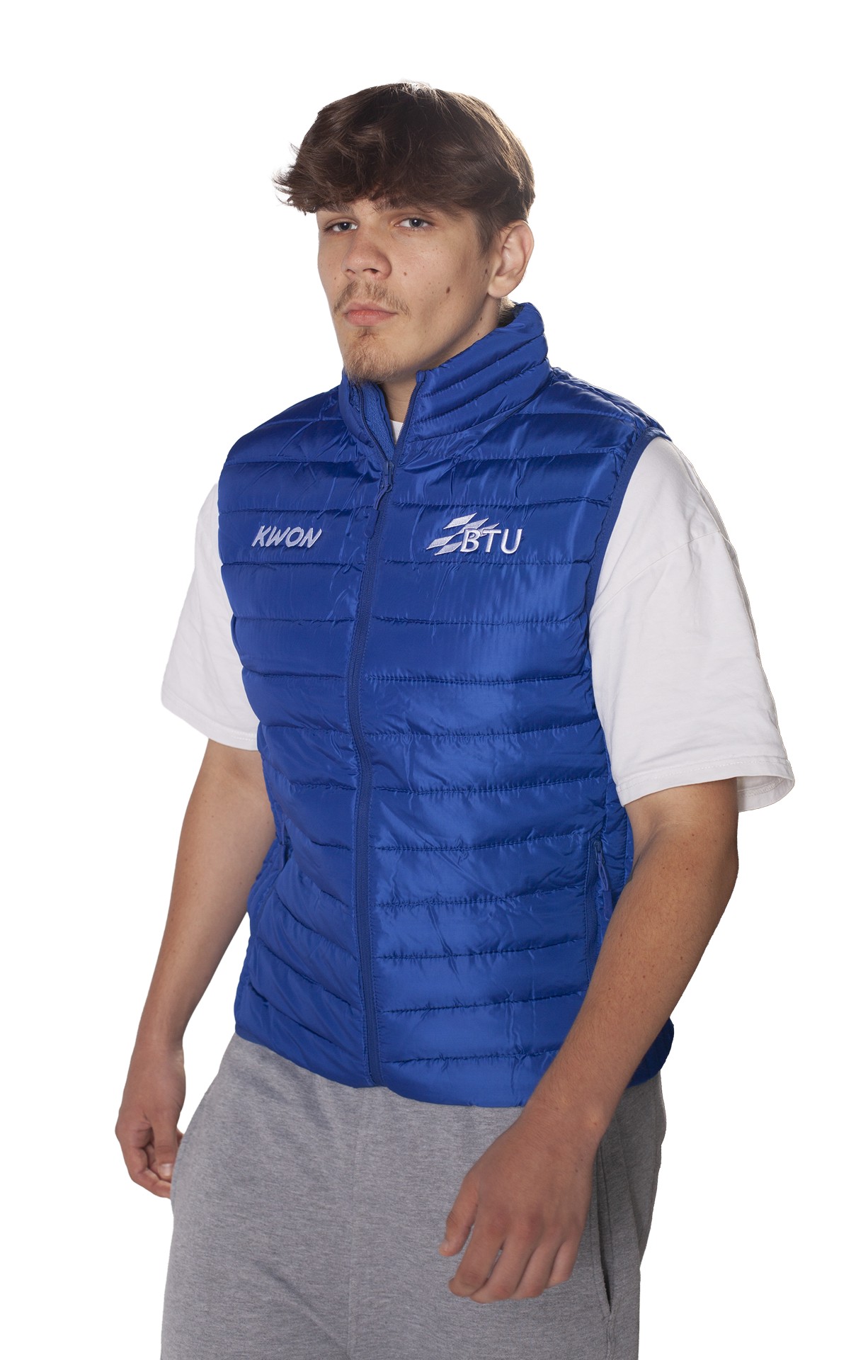 Steppweste blau mit Stick BTU