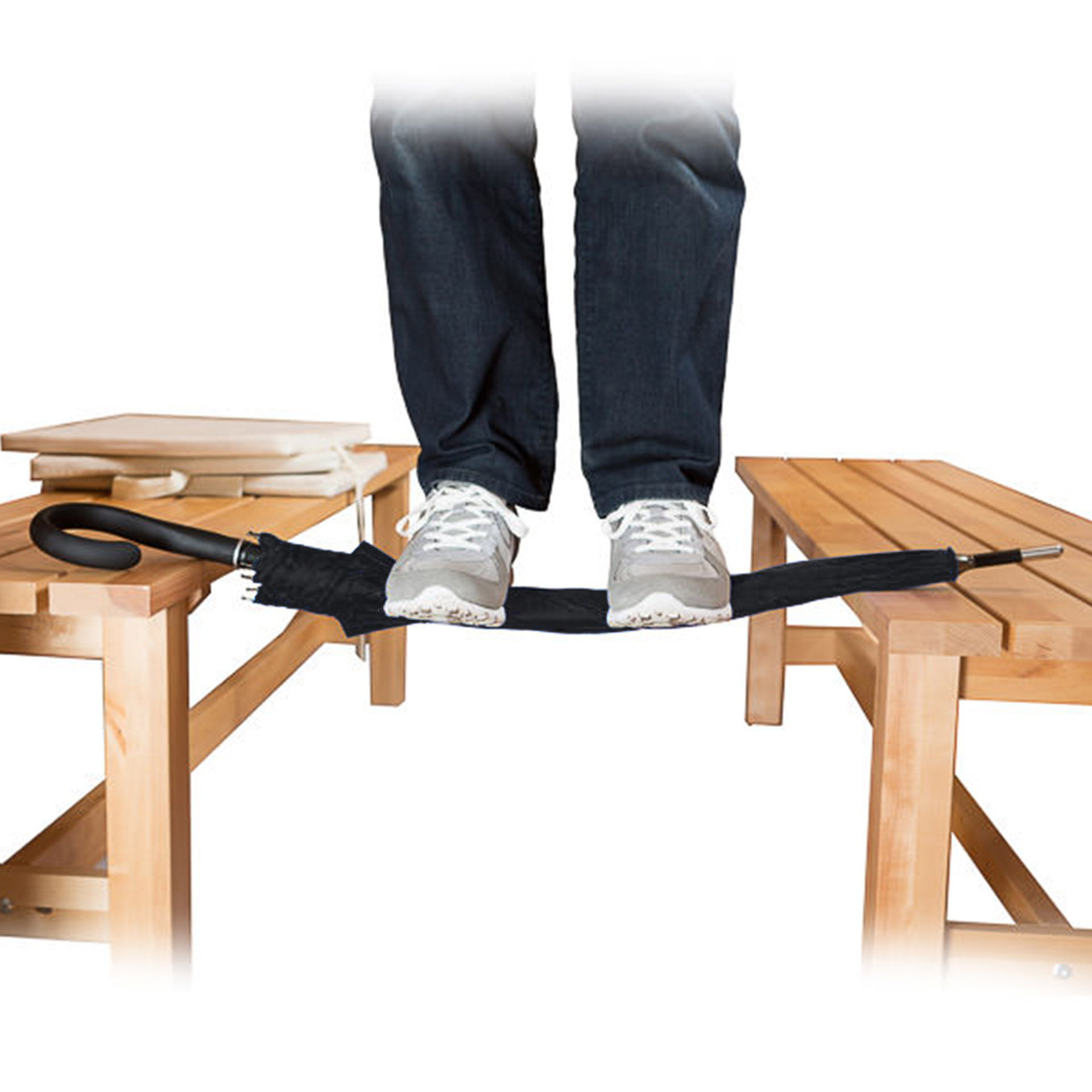 Selbstverteidigungsschirm mit Rundhakengriff