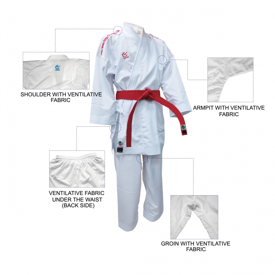 WACOKU Karate Suit Kumite K1 Diamond Line - WKF approved